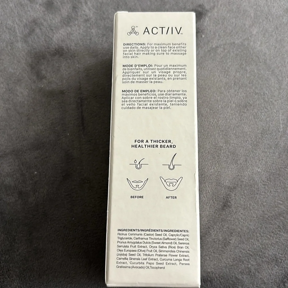 ACT/ IV THICKENING BEARD OIL - UNSCENTED new in box
